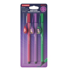 STABILO Pen 68 rostirón K-pop démonvadászok HUNTRIX 3 db-os készlet (Rumi, Mira, Zoey)