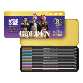 STABILO Pen 68 metallic K-pop démonvadászok HUNTRIX fémdobozos készlet 8 db-os