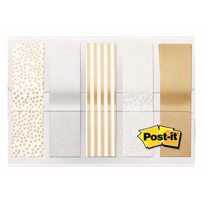 3M Post-it jelölőcímke (11,9x43mm, 5x20db, bliszter) arany/ezüst/fehér