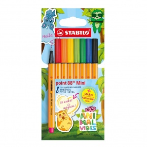 STABILO point 88 Mini Animal Vibes tűfilc készlet 8 db-os