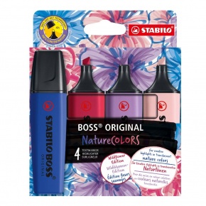 STABILO BOSS ORIGINAL NatureCOLORS Wildflowers Edition szövegkiemelő készlet 4 db-os