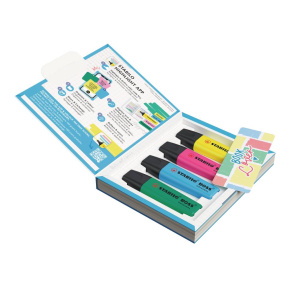 STABILO BOSS ORIGINAL Book Wallet szövegkiemelő – 4 db-os készlet – ideális a STABILO Highlight Apphoz