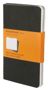 Moleskine Jegyzetfüzet Cahier (3db) QP311 Fekete (P) Vonalas