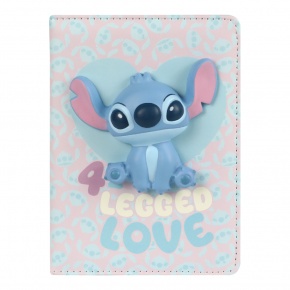 Emlékkönyv 3D B6 96lapos vonalas, kockás, sima Disney Pastel Stitch Love