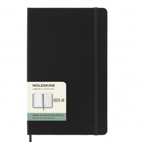 MOLESKINE Határidőnapló 2023/24 18 hónap, heti, kemény borítású, fekete (L). MEGSZŰNT