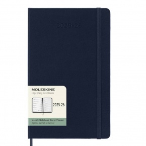 MOLESKINE Határidőnapló 2025/26 18 hónap, heti, kemény borítású, zafír kék (L)