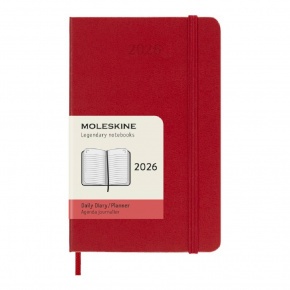 MOLESKINE Határidőnapló 2026 12 hónap, Napi, kemény borító, PIROS (P)