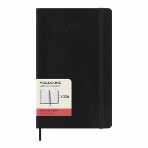 MOLESKINE Határidőnapló 2026 12 hónap, Napi, puha borító, FEKETE (L)