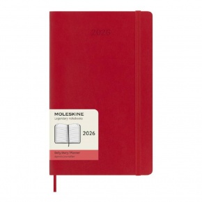 MOLESKINE Határidőnapló 2026 12 hónap, Napi, puha borító, PIROS (L)