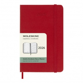 MOLESKINE Határidőnapló 2026 12 hónap, Heti, kemény borító, PIROS (P)