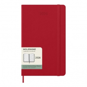 MOLESKINE Határidőnapló 2026 12 hónap, Heti, kemény borító, PIROS (L)