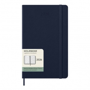 MOLESKINE Határidőnapló 2026 12 hónap, Heti, kemény borító, ZAFÍR KÉK (L)