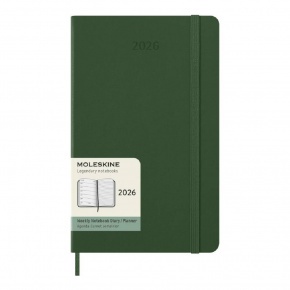 MOLESKINE Határidőnapló 2026 12 hónap, Heti, kemény borító, MIRTUSZ ZÖLD (L)