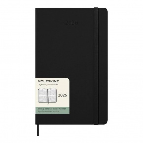 MOLESKINE Határidőnapló 2026 12 hónap, Heti, kemény borító, FEKETE (L) Vertikális