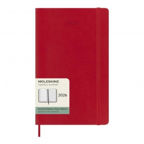 MOLESKINE Határidőnapló 2026 12 hónap, Heti, puha borító, PIROS (L)