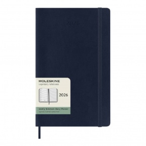 MOLESKINE Határidőnapló 2026 12 hónap, Heti, puha borító, ZAFÍR KÉK (L)