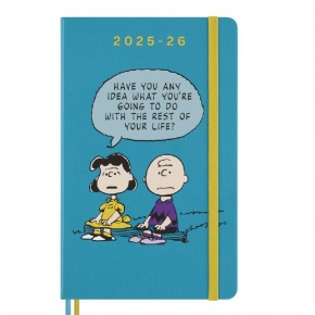 MOLESKINE Határidőnapló 2025/26 18 hónap, heti, kemény borítású, PEANUTS CHARLIE & LUCY (L)