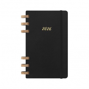MOLESKINE Spirál Határidőnapló 2026 12 hónap, ACADEMIC kemény borító, FEKETE (L)