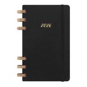 MOLESKINE Spirál Határidőnapló 2026 12 hónap, SOLAR kemény borító, FEKETE (L)