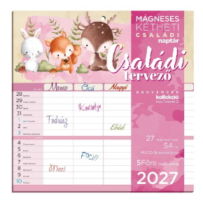 LIZZYCALENDAR HŰTŐMÁGNES NAPTÁR 2 HETI CSALÁDI TERVEZŐ
