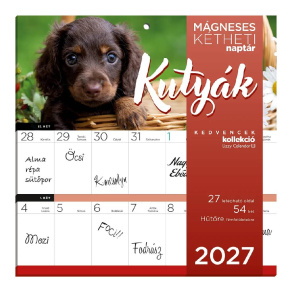 LIZZYCALENDAR HŰTŐMÁGNES NAPTÁR 2 HETI KUTYÁK