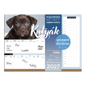 LIZZYCALENDAR HŰTŐMÁGNES NAPTÁR 2 HETI JEGYZETTÖMBBEL KUTYÁK