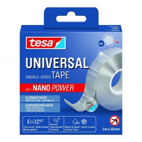 TESA 55810 Univerzális kétoldalas ragasztószalag, nano power 3m x 30 mm