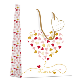 Beaumont ajándéktasak, nagy (26x32x13 cm) színes szívek, Love (6)