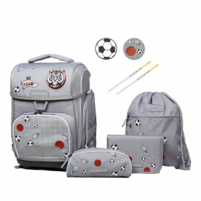 Schneiders iskolai hátizsák, 9-részes, szürke, Ergolite, Sport Star (6)