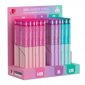 ICO Süni Grafitceruza háromszögletű LIGHT PASTEL (rózsaszín, lila, mentazöld) HB, B, 2B EDP184