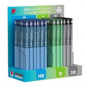ICO Süni Grafitceruza háromszögletű DARK PASTEL (acélkék, olivazöld, szürke) HB, B, 2B EDP184