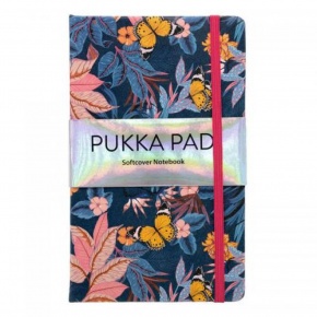 Pukka Pad notesz (A5, 192old. vonalas), Bloom Blue, virágos