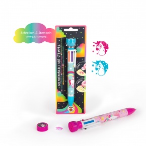 Trendhaus mini 6-színű toll, unikornisos, pecséttel, 2 féle szín