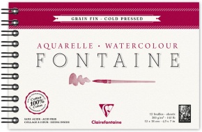 CLF vázlattömb (12x18 cm, 300 g/m2, 12 lap, spirálos) fontaine/ vízfestékhez