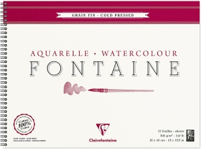 CLF vázlattömb (30x40 cm, 300 g/m2, 12 lap, spirálos) fontaine/ vízfestékhez