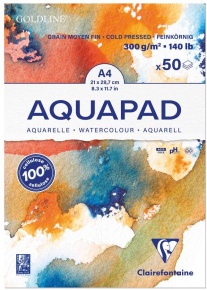 CLF vázlattömb (A4, 21x29,7 cm, 300g, 50lap) Aquapad Goldline/ vízfestékhez