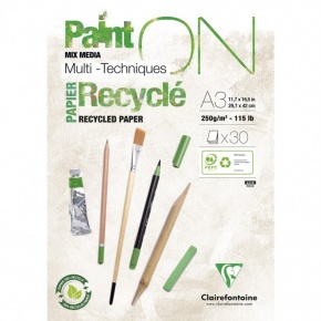 CLF vázlattömb (A3, 250g, 30lap, újrahasznosított) kül.műv.technikához Paint ON Recycle