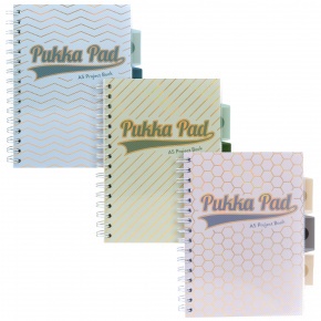 Traders Pukka Pad Projekt Book spirálfüzet (A5, 200old. von.) Haze, pasztell, 3-féle, PP