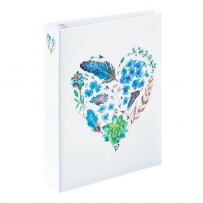 99002767 Hama fotóalbum, 10x15 cm, 200db, kék szív, Valentina