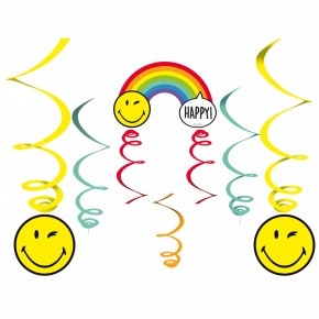 Amscan papírgirland 1,3 m, Happy Birthday, szivárványos, Smileworld