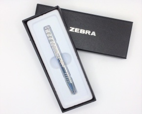Zebra széthúzható golyóstoll, SL-F1 0,7 Royal fényes ezüst, kék betéttel