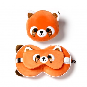 Puckator utazópárna szemmaszkkal, plüss, Vörös panda - Édes állatok (3)