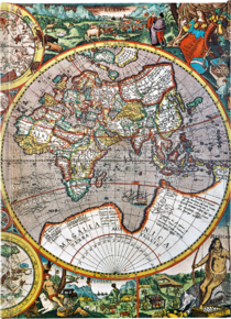 FTNB336 BSB Notesz (A5, vonalas) Antique map of the world (5)