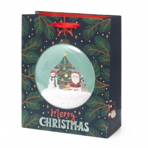 Legami ajándéktasak (L 26,5x32,5x11,5 cm), hógömb karácsonyi