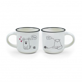 Legami porcelán bögre szett 2db-os, 50ml, Dog&Cat HOME