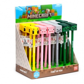 Puckator toll, vékony hegyű, Minecraft Figurák (Malac/Méh/Zombi/Csontváz) (4)