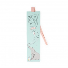 Legami könyvjelző gumipánttal (17,5x4,7 cm), Dreams come true, elefántos STATIONERY