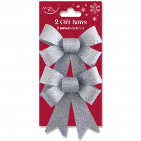 Eurowrap masni, glitteres, ezüst, 13 cm 2db/csom karácsonyi (3)
