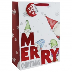 Eurowrap ajándéktasak (33x45,5x15 cm) Merry Christmas manós karácsonyi (3)