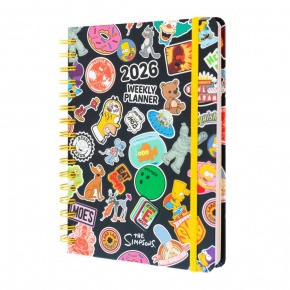 Grupo Erik spirálos határidőnapló (A5), heti, A Simpson család, 2026